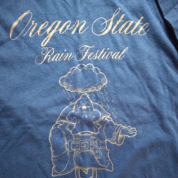 Vintage 70s Oregon State Rain Festival Duck Illustration T-Shirt - Picture 1 of 9